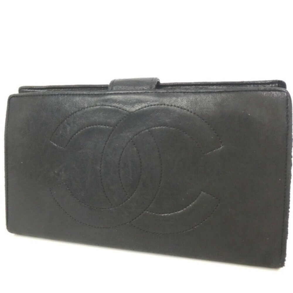 CHANEL COCO CC Long clutch leather lambskin wallet